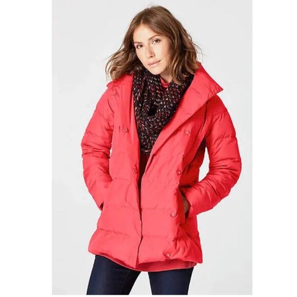 J. Jill Chloe cozy down puffer coat with funnel neck coral jacket size XS - Picture 12 of 12